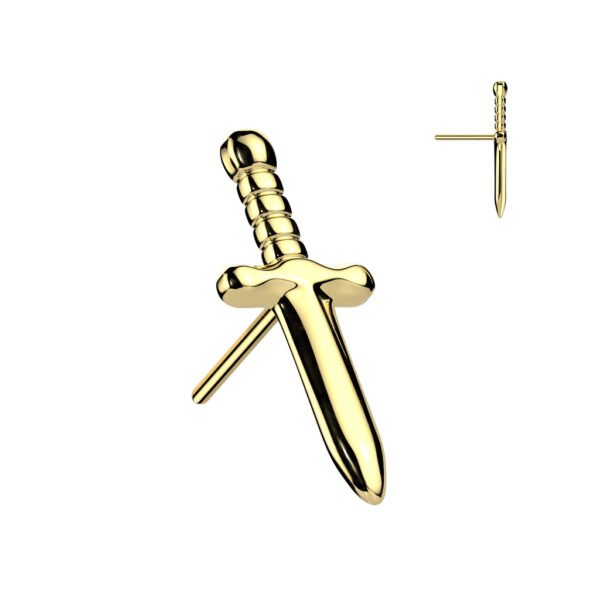 Implant Grade Titanium Threadless Push In Dagger Top (Golden)